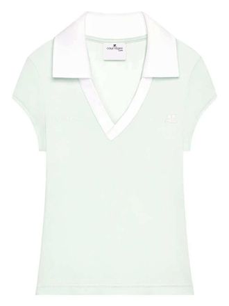 Courr&egrave;ges T-Shirt mit V-Ausschnitt
