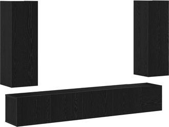 vidaXL Vidaxl - 5 Piece tv Cabinet Set Wall-mounted Black Oak Engineered Wood