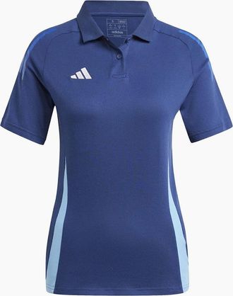 adidas Womens Tiro24 Collared Neck Short Sleeve Polo Shirt - Navy - Size: 10