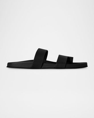 The Row Hugh Leather Toe-Ring Slide Sandals