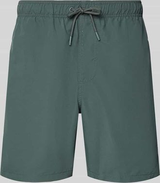 Shiwi Badehose mit Label-Patch Modell Mike in Oliv, Gr&ouml;&szlig;e XXL