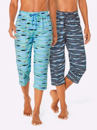 Feel Good Strandhose FEEL GOOD, Damen, Gr. 36/38, Normalgr&ouml;ssen, bunt (dunkelblau, bedruckt, aqua, bedruckt), 100% Baumwolle, bedruckt, gemustert, mehrfarbig, H