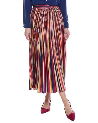 Farm Rio Farm Rio Diagonal Stripes Multicolor Pleated Maxi Skirt