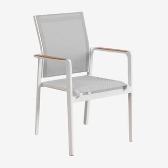 Sklum Sklum - Pack De 4 Sillas De Jard&iacute;n Apilables Con Reposabrazos En Aluminio Elvira
