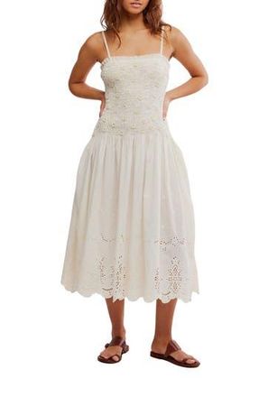 Free People Daphne Floral Appliqu&eacute; Cotton Sundress in Ivory at Nordstrom Rack, Size Small