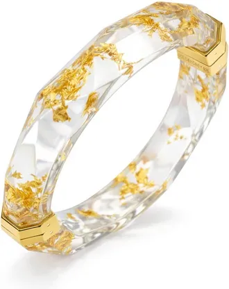 Gold & Honey Womens Thin Lucite Bangle In Clear