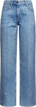 Silvian Heach Straight Jeans met Strass - Dames - Regular Fit Jeans - Blauw - W26 - Katoen - Jeans