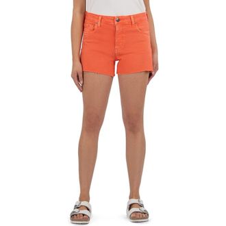 Kut from the Kloth Jane Raw Hem Mid Rise Denim Shorts in Tangerine at Nordstrom Rack, Size 18 (Similar To 14W)