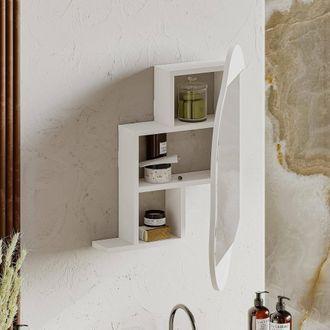 Dmora Espejo Asterisco, Estructura De Vidrio, 60x75h Cm Blanco