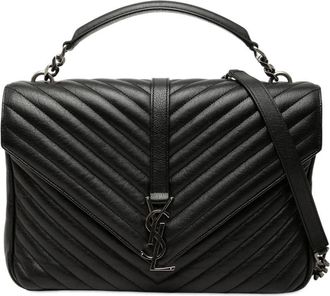 Saint Laurent Pre-owned Saint Laurent Large Chevron Sheepskin Monogram College Satchel Ladies SGP2BVN40Q9V1ZSW