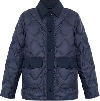 Woolrich Gewatteerde jas met geborduurd logo - Dames - Gewatteerde jassen - Blauw - L - Polyester - Jassen