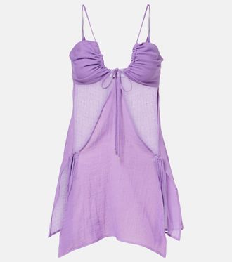 The Attico Cutout cotton muslin minidress