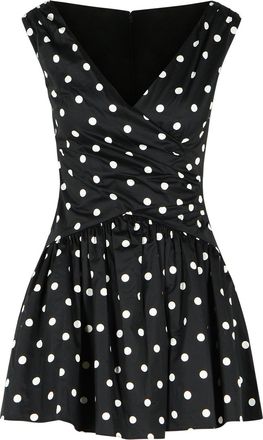 Self Portrait Schwarzes Baumwollkleid Polka Dot von Self Portrait