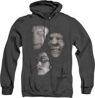Gildan Harry Potter Villian Heads Adult Heather Hoodie / Hooded Sweatshirt