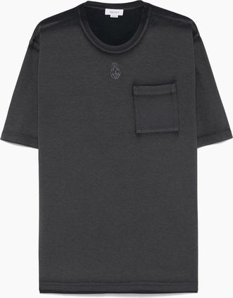 Alexander McQueen Alexander Mcqueen Mens Oversized Jersey T-Shirt Washed Black - Size: 38