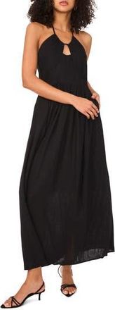 Halogen Keyhole Halter Maxi Dress in Rich Black at Nordstrom Rack, Size X-Large