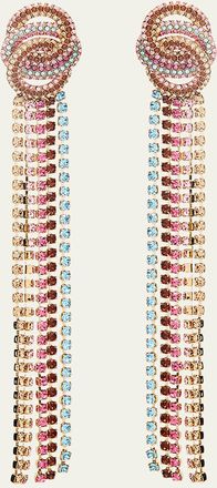 Oscar De La Renta Infinity Crystal Fringe Earrings