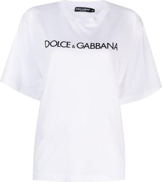 Dolce & Gabbana White Logo Print T-shirt