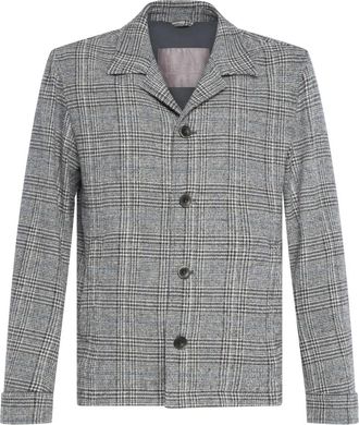 Herno Glen Plaid Wool and Cashmere Blazer - Heren - Zomerjassen - Grijs - XL - Wol - Jassen