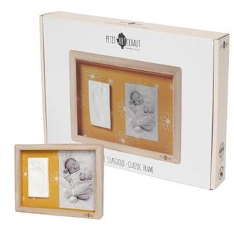 PETIT ARTICHAUT Classic Frame - Baby Handprint & Photo Frame, Newborn Keepsake Gift in Daisy Ochre at Nordstrom