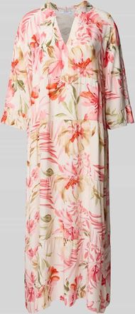 Zabaione Midikleid aus Viskose im Stufen-Look in Rosa, Größe XXL