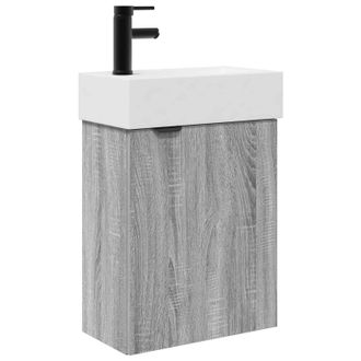 vidaXL M&oacute;dulo De Ba&ntilde;o Con Grifer&iacute;a Sonoma Gris 45,5 X 22,5 X 84 Cm Vidaxl