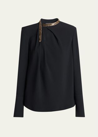 Tom Ford Asymmetric Golden Collar Top