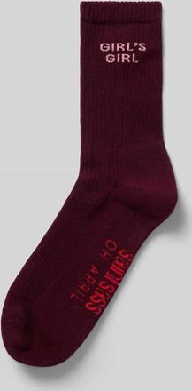 Oh April Socken mit elastischem Rippenb&uuml;ndchen Modell Girls Girl in Aubergine, Gr&ouml;&szlig;e 35-38