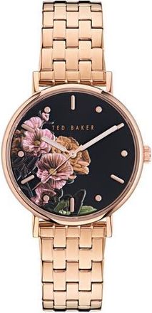 Ted Baker Floral Bracelet Watch in Rose Gold-Tone at Nordstrom Rack