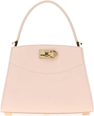 Ferragamo Pastel Pink Leather Small Studio Box Handbag