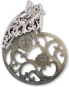 Samuel B. Sterling Silver & Shell Goddess Pendant in Grey at Nordstrom Rack