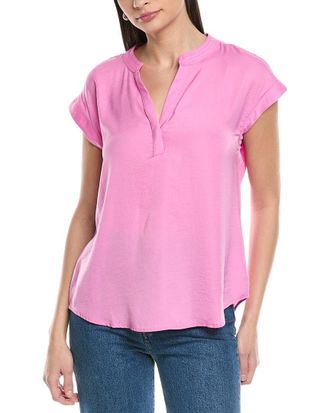 Vince Camuto V-Neck Front Placket Blouse