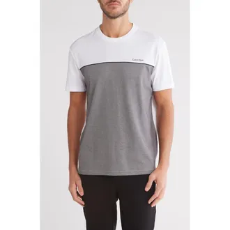Calvin Klein Colorblock Cotton T-Shirt in Forged Iron Combo at Nordstrom Rack, Size Xx-Large