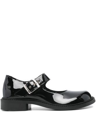 Philéo buckle patent ballet flats - Black