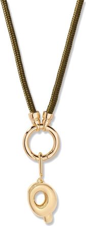 Brook & York Kai Initial Charm Necklace in Gold/Olive Q at Nordstrom