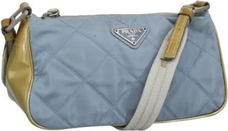 Prada Tweedehands leren schoudertassen - Dames - Vintage Schoudertas - Blauw - ONE Size - Nylon - Vintage