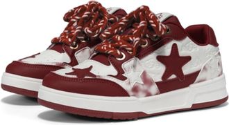 Generic Star Shoes Cute Shoes Y2k Sneakers Chunky Casual Walking Shoes Unisex Couples Girls Anti-Slip Comfort Travel Outdoor Sport School Size 4-8.5 Red