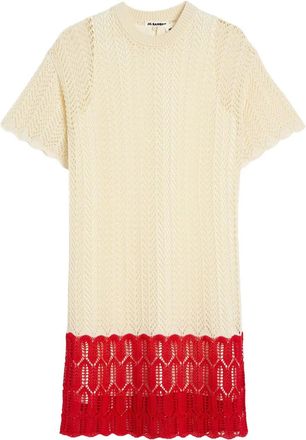 Jil Sander Gebreide jurk met pointelle detail - Beige