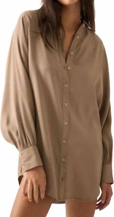 Promesa Dolman-Sleeve Mini Shirt Dress In Espresso