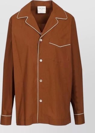 Forte_Forte cotton pajama shirt long sleeves collar