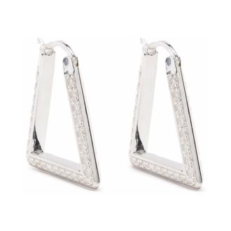 Bottega Veneta Earrings, female, Gray, Size: ONE SIZE Silver Zirconia Diamond Earrings