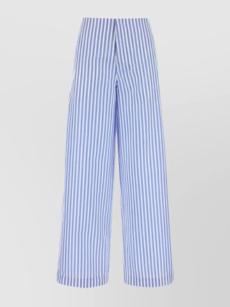 Alberta Ferretti striped embroidered wide-leg trousers