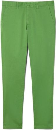 Lacoste Flat Front Cotton Stretch Twill Chinos in Lambs Lettuce at Nordstrom, Size 33 X 32