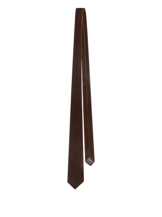 Emporio Armani velvet tie - men - Viscose/Silk - One Size - Brown
