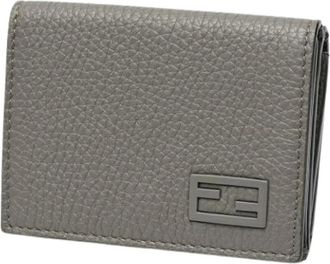 Fendi Pre-owned leren portemonnee - unisex - Vintage Accessoires - Grijs - ONE Size - Leer - Vintage