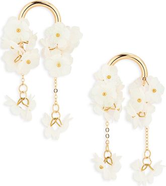 Natasha Beaded Flower Drop Earrings in Gold/White at Nordstrom Rack