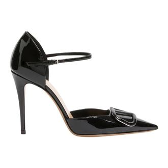 Valentino Schoenen, Dames, Zwart, 40 EU, Leer, VLogo Signature DOrsay Patentleren Pumps 100mm