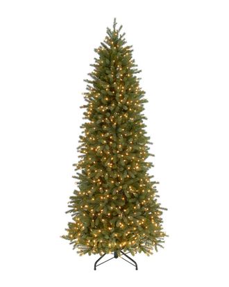 National Tree Company 6.5ft Feel Real Jersey Fraser Pencil Slim Fir Tree with 550 Clear Lights