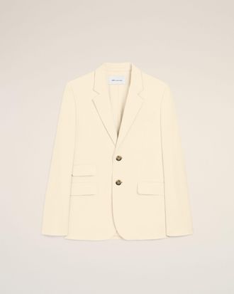 Ami White single breasted boxy cotton and linen blazer White - 34 - for Women