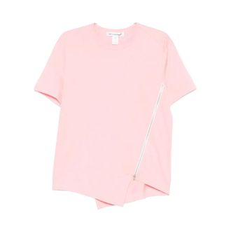 Comme Des Gar&ccedil;ons T-Shirts, male, Pink, Size: XS Zip T-Shirt